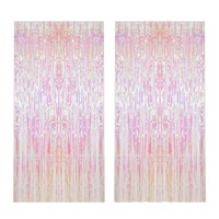3 pcs Shiny Metallic Tinsel Foil Fringe Curtains Party Photo Backdrop Wedding Decor