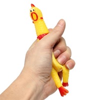 3 Pcs Squeeze Yellow Screaming Rubber Chicken Pet DogToy Squeaker Stress Relievers Gift