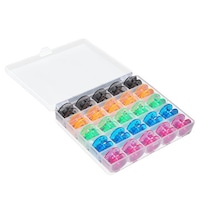 3 Set Empty Bobbins Sewing Machine Spools Colorful Plastic Case Storage Box For Sewing Machine