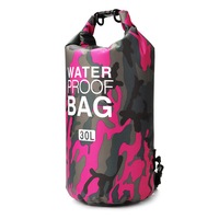 30L Outdoor Sports Waterproof Dry Bag Backpack Pouch For Floating Boating Kayaking Camping PINK COLOR