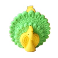 30Pcs Creative Cute Cartoon Animals Peacock Eraser School Office Supplies Student Stationery Random Color Delivery