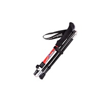 34cm Trekking Pole Folding Aluminum Alloy Five-section Ultra-lightweight Outdoor Ultra-short Walking Stick-Red
