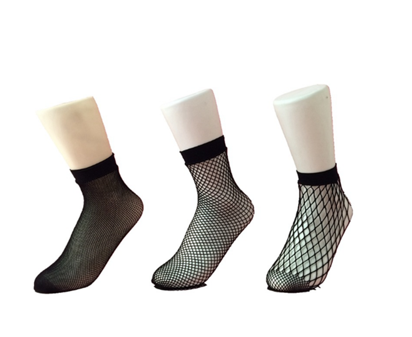 3PAIRS fishnet ankle socks women netted socks black color Polyester ladies socks