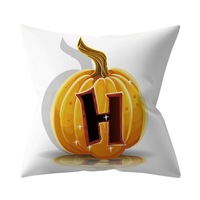 3PC Halloween Series Letter Printing Throw Pillow Cover for Home Living Room Sofa Decor H_45*45cm