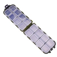 3PCS 16 Compartments Storage Case Box Plastic Fishing Lure Spoon Hook Bait Tackle Box Small Accessory Box Square Fishhook Box FA-138