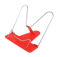 3PCS Adjustable Angle Metal Book Stand Fordable Portable Document Book-Reading Holder(Red)