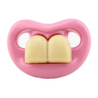 3Pcs Big Tooth Funny Cute Baby Pacifier Big Tooth Baby Nipple Appease Supplies Food Grade Silicone Pacifiers Non-toxic