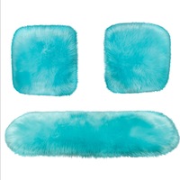 3pcs Car Imitation Wool Cushion without Backrest Winter Seat Cushion