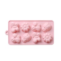 3Pcs Cartoon Cake Decoration Tool Forest Insects Flower Fondant Cake Mold Silicone Chocolate Candy Molds