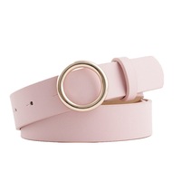 3PCS Classic Retro Fashion Leather Light Body Round Buckle Simple Circle Pin Belts Women Fashion Jeans Female KT101