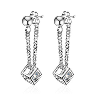 3PCS Copper Creative Geometric Long Drop Earrings Women Ear Jewelry Fashion Party Accessories