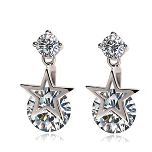3PCS Copper Earrings Pentagram Lovely Fashion Jewelry