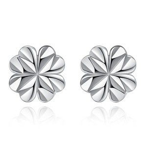 3PCS Copper Earrings Woman Fashion Jewelry Flower Lucky Four Leaf Clover Earrings