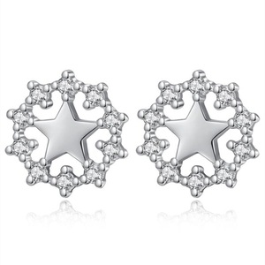 3PCS Copper Earrings Woman Fashion Jewelry Pentagram Earrings