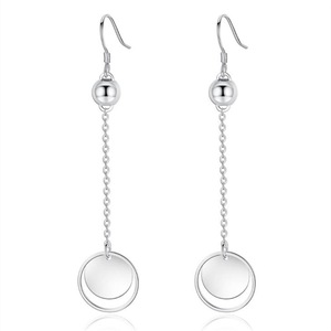3PCS Copper Jewelry Woman Fashion Earrings Retro Long Tassel Hollow Round Earrings