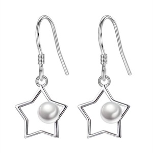 3PCS Copper Jewelry Woman Fashion Earrings Retro Long Tassel Pentagram Pop Hook Earrings
