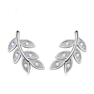 3PCS Copper Leaves Earrings for Women Gift Jewelry