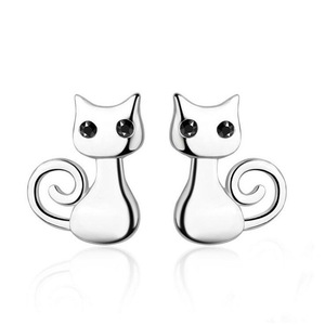 3PCS Copper Sticky Cat Animal Earrings for Women Fashion Jewelry
