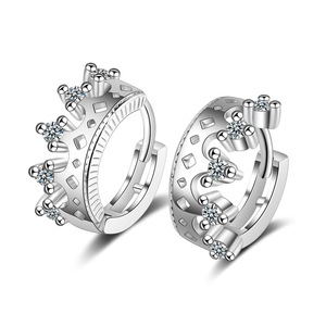 3PCS Copper Stud Earring Crown Earrings for Women Girl Ear Jewelry