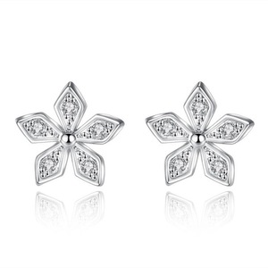 3PCS Copper Stud Earrings Woman Fashion Jewelry Flower Earrings
