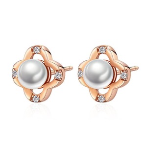 3PCS Copper Woman Fashion Jewelry Flower Retro Simple Stud Earrings