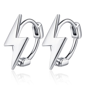 3PCS Copper Woman Fashion Jewelry Simple Lightning Earrings