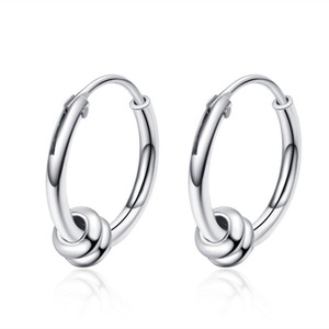 3PCS Copper Woman Fashion Jewelry White Fungus Circle Retro Simple Earrings