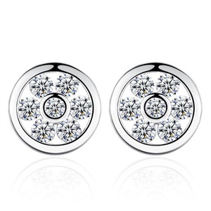 3PCS Copper Woman Jewelry Stud Earrings Fantasy Rotating Circular Fashion