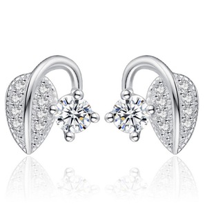 3PCS Copper Women's Stud Earrings Jewelry Fashion Jewelry Personality Leaves Earrings