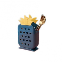 3Pcs Creative Pineapple-Shaped Plastic Spoon Chopsticks Fork Knife Drain Storage Rack Kitchen Storage Baske