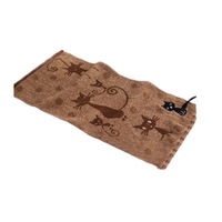 3Pcs Cute Kitten Pattern Print Cotton Soft Child-Towel Household Face Towel Cartoon Cat Cotton Towels, Size:25x50cm(Dark Brown)