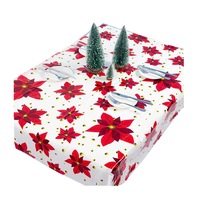 3PCS Disposable Christmas Series Rectangular Printed PVC Cartoon Tablecloth 110*180cm A maple leaf