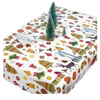 3PCS Disposable Christmas Series Rectangular Printed PVC Cartoon Tablecloth 110*180cm D bell