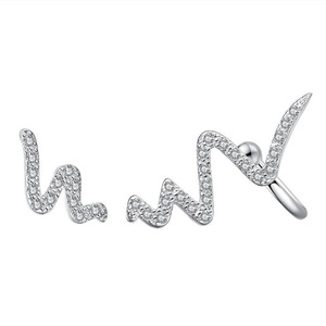 3PCS Fashion Jewelry Female Copper Stud Earrings Asymmetric Lightning Stud Earrings Girls Jewelry
