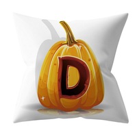3Pcs Halloween Series Letter Printing Throw Pillow Cover for Home Living Room Sofa Decor D_45*45cm