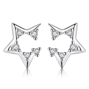 3PCS Ladies Fashion Copper Earrings Star Shape Retro Hollow Jewelry