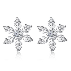 3PCS Ladies Fashion Silver plating Earrings Snowflake Retro Flowers Cute Fashion Jewelry