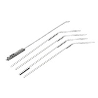 3PCS Reusable Stainless Steel Drinking Straw Cleaner Brush Set Kit