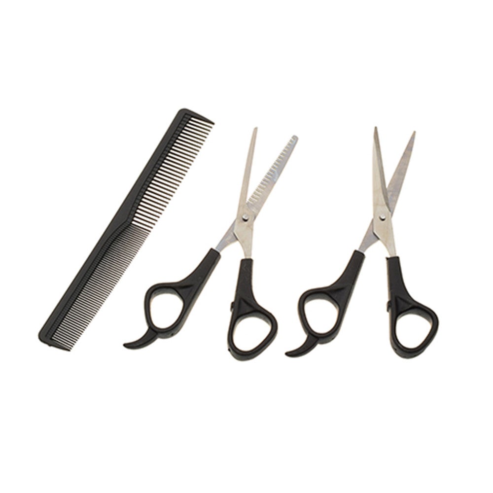 3pcs/set Hair Cutting Scissor Kit Cutting Scissor +thinning Scissors + Comb Home Hairdressing Set Barber Hair Cutting Supplies