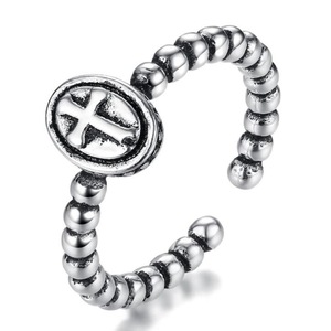 3PCS Silver plating Ring Fashion Woman Jewelry Retro Simple Adjustable Cross Ring