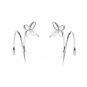 3PCS Silver plating Stud Earrings Trendy Elegant Butterfly Jewelry for Women Wedding Accessorie