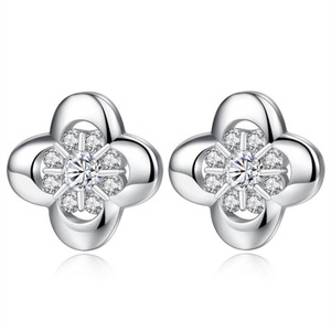 3PCS Silver plating Stud Earrings Woman Fashion Jewelry New Retro Flower Earrings
