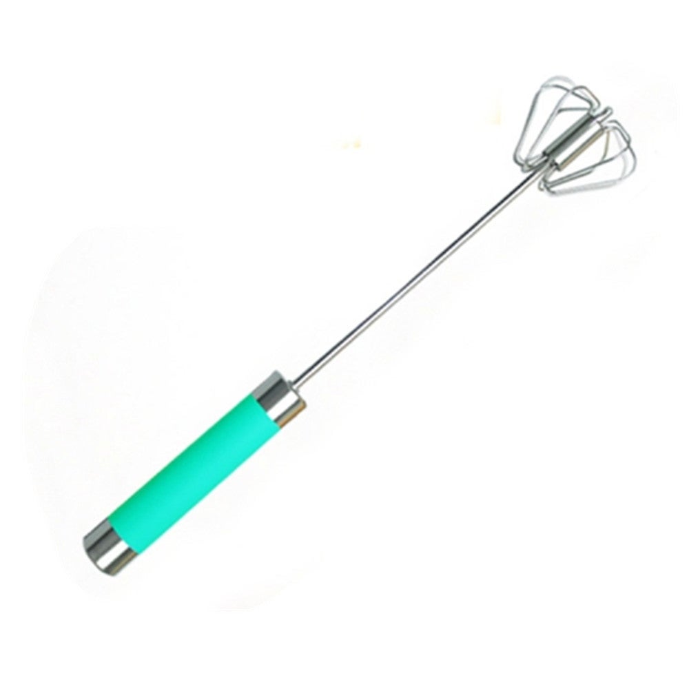 3Pcs Stainless Steel Semi-automatic Stirring Press Rotary Egg Beater, Random Color Delivery