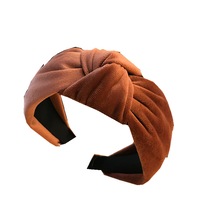 3PCS Vintage Velvet Knot Headband Women Fashion Solid Color Simple High Quality Wide Side Twist Hair Band Female Headdress