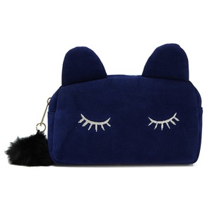 3Pcs Women Cartoon Cute Cat Face Tote Bag Holding Imitation Velvet Purse