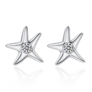 3PCS Women's Fashion Jewelry Copper Stud Earrings Five-pointed Star Starfish Earrings