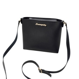 3Pcs Women Solid zipper Shoulder Bag Crossbody Bag Messenger Phone Coin Bag(Black)