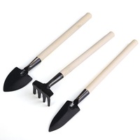 3Set 3Pcs/Set Mini Garden Hand Tools Set Gardening Shovel Spade Rake Trowel Wood Handle