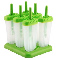3SET Popsicle Ice Mold Maker Set - 6 Pack No BPA Reusable Ice Cream DIY Pop Molds Holders With Tray and Sticks