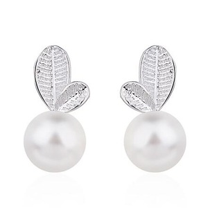 4 Pair Sweet Leaves Pearl Earrings Women Jewelry